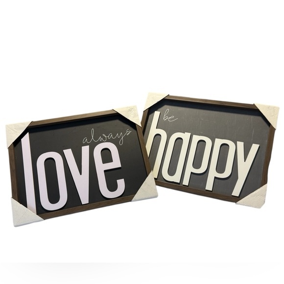 Love and Happy Wall Art Set - Picture 1 of 4